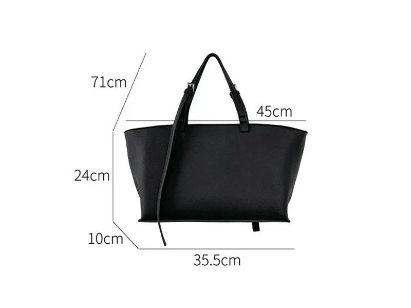 Tote Bag Femme Cuir PU Souple – Grand Sac Cabas Épaule Shopping Casual Qualité Premium