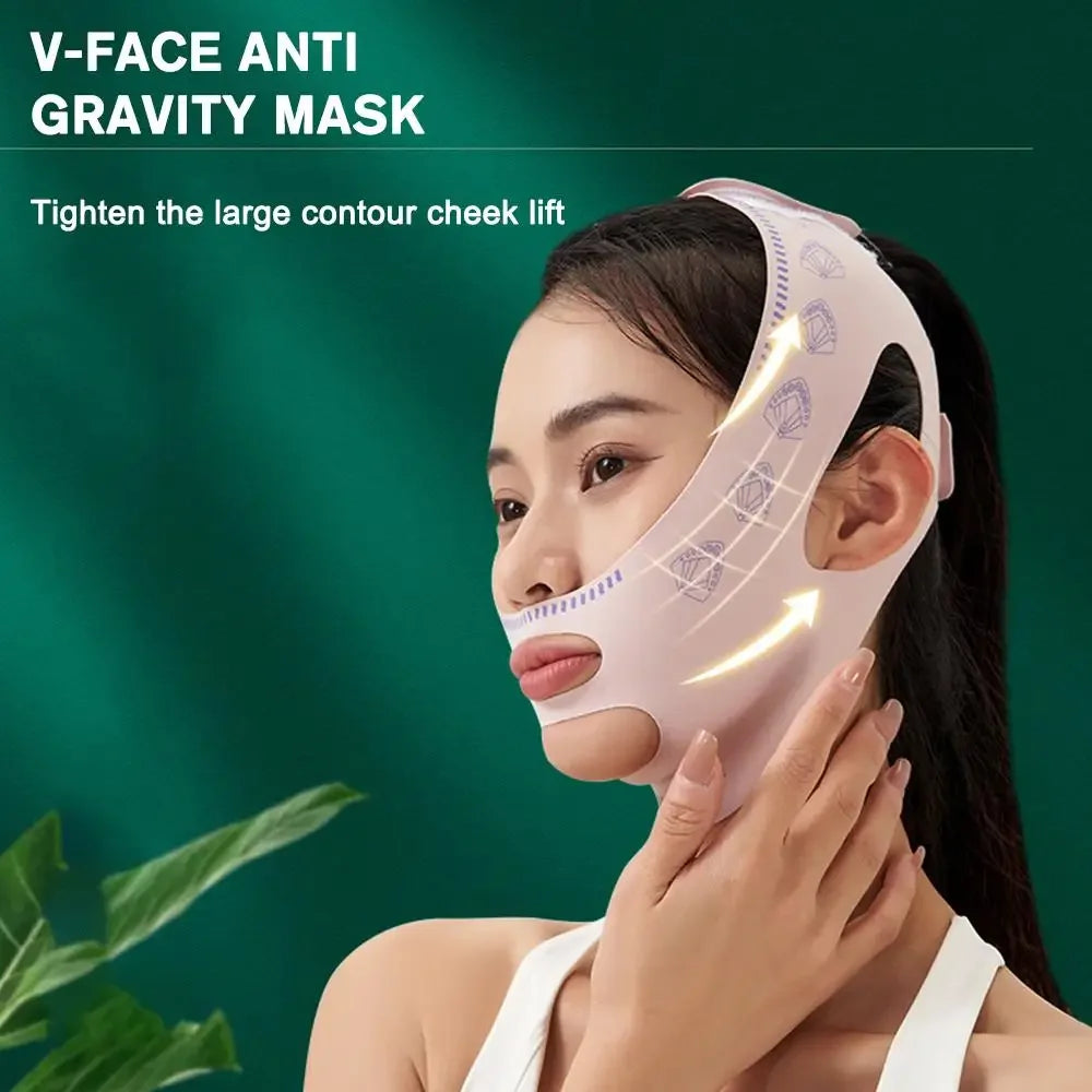 Bandage Lifting Visage V-Line – Masque Affinant Menton & Joues Anti-Rides | Soin Nuit Sculptant