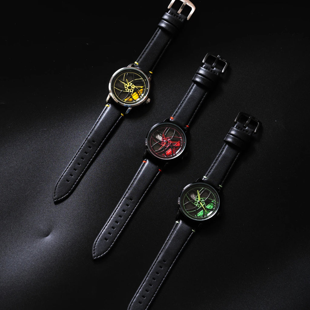 Montre Homme UTHAI CQ323 Squelette Roue Tournante Quartz – Design Unique Cool Cadeau