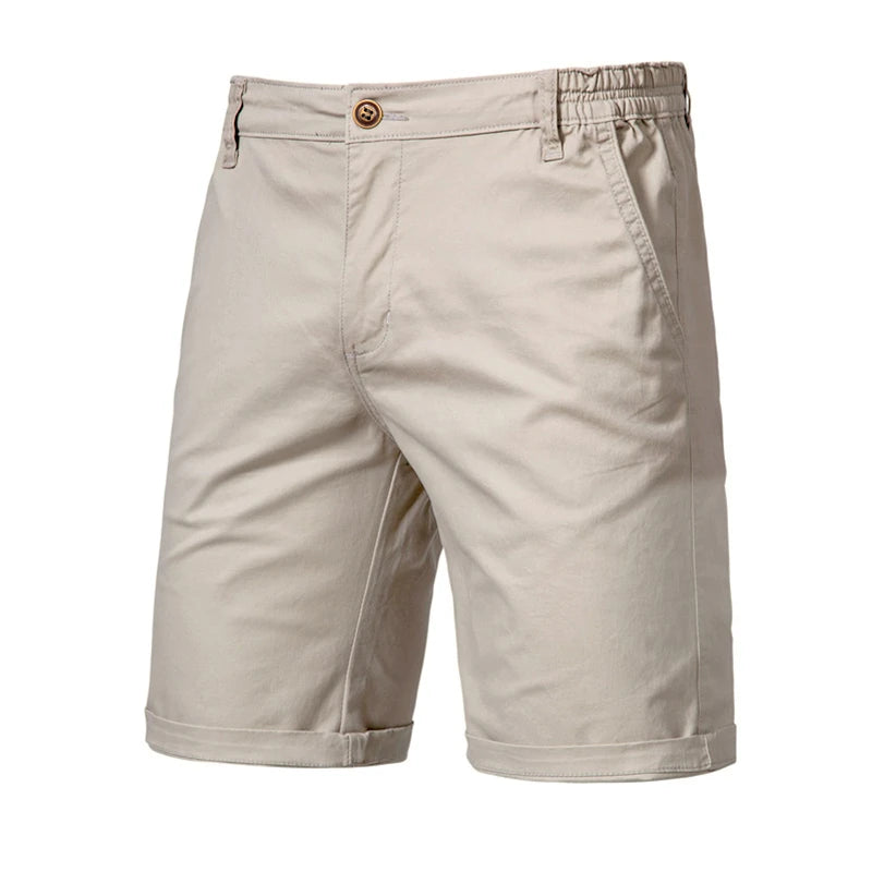Short Homme 100% Coton Couleur Unie Ceinture Élastique Casual Business Social Plage Été Haute Qualité 10 Coloris Disponibles – Short Premium Multifonction | Mode Homme Été Premium