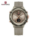 Montre Femme NAVIFORCE NF7109 Quartz Double Affichage – Silicone Lumineuse Étanche Fashion