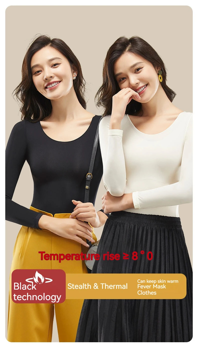 Set Sous-Vêtements Thermiques Femme - Ultra-Fins & Invisibles Automne Hiver