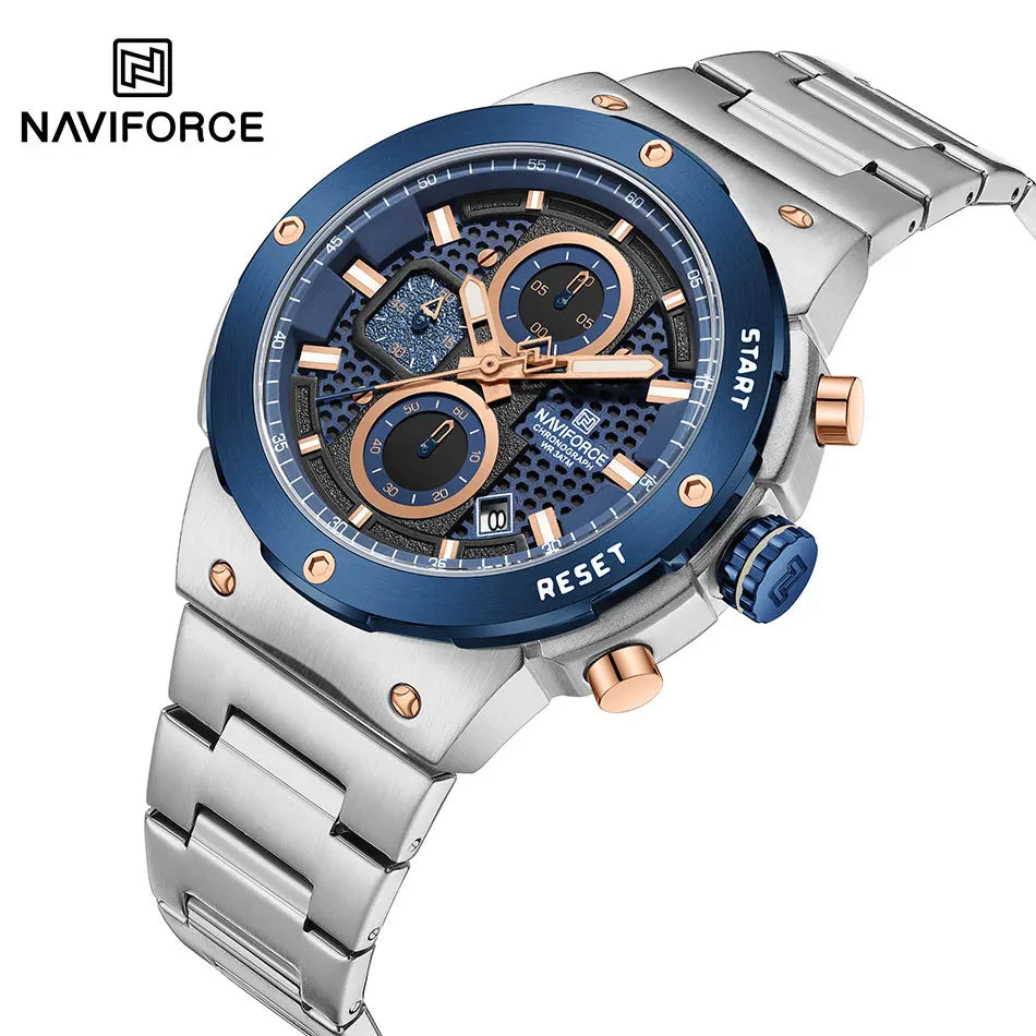 Montre Homme Chronographe Sport Luxe NAVIFORCE – Quartz Date Fashion Masculino