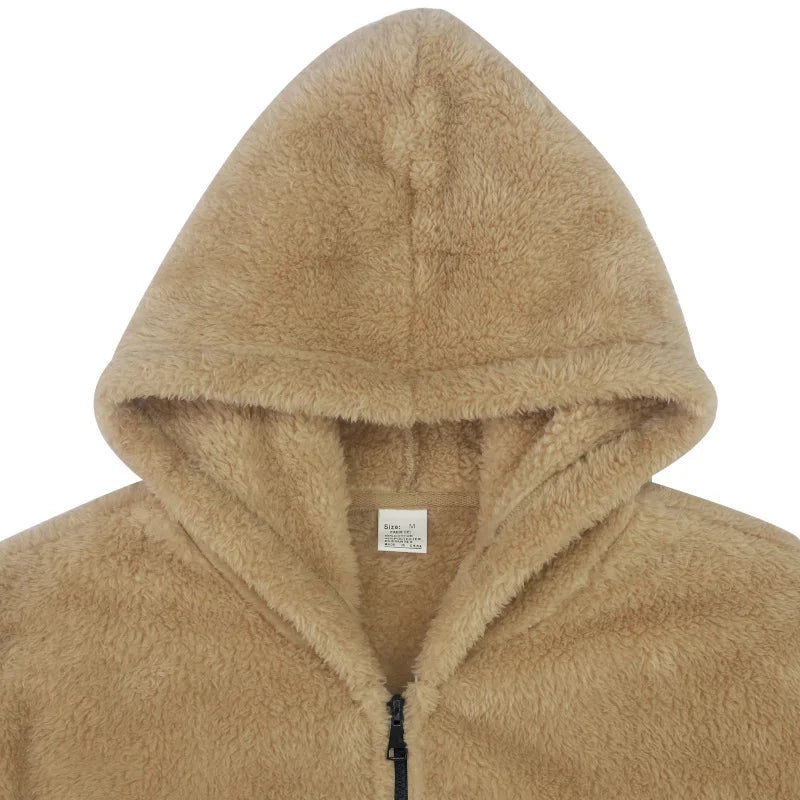 Veste Homme Automne Hiver Polaire Double Face Chaude Capuche Loose Casual Coupe-Vent – Manteau Chaud Tendance Saison Froide | Mode Homme Premium