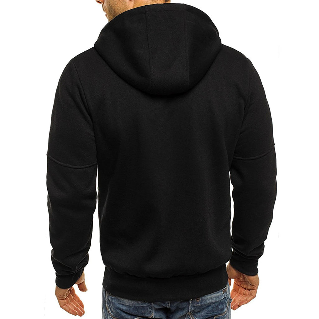 Hoodie Zippé Homme Couleur Unie – Veste Sport Casual Confortable Manches Longues Printemps Automne | Mode Homme Premium