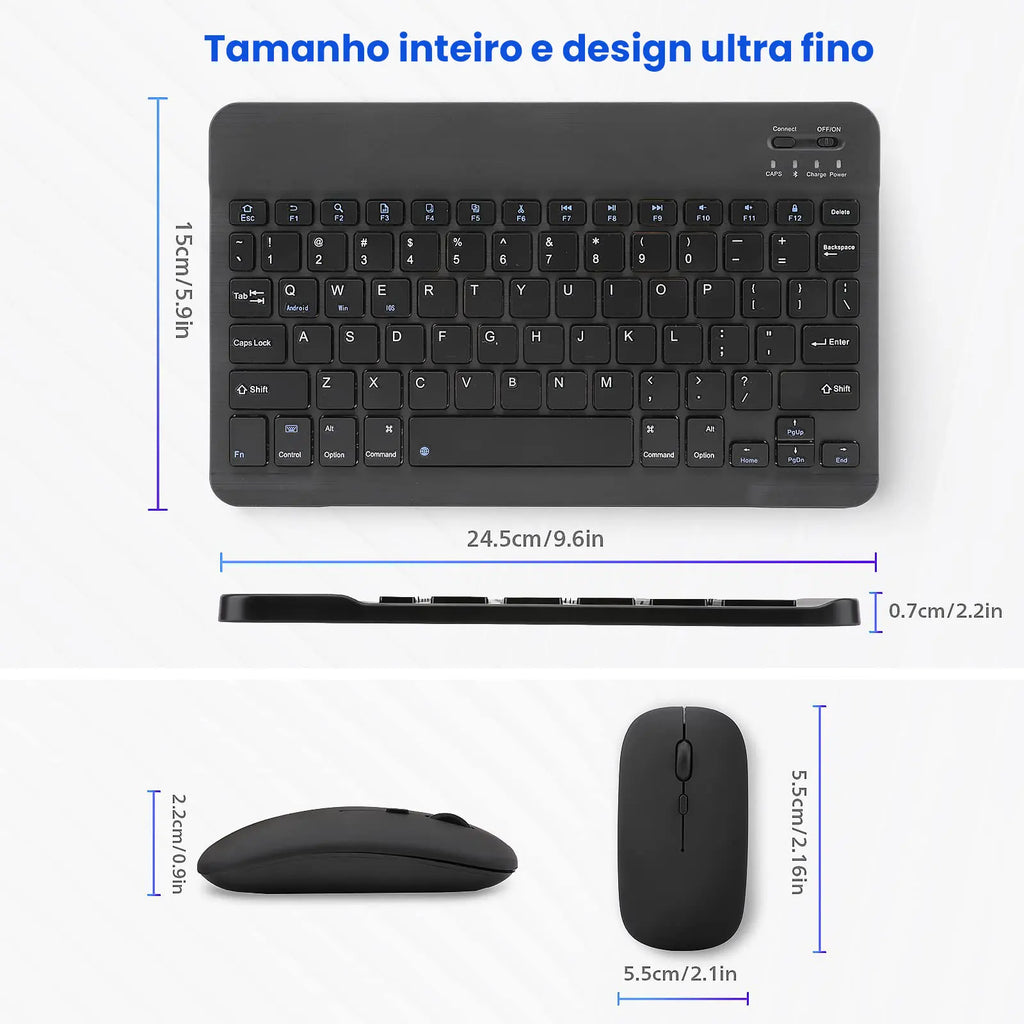 Kit Clavier & Souris Bluetooth Sans Fil Ergonomique – Compatible PC, Tablette & Home Office