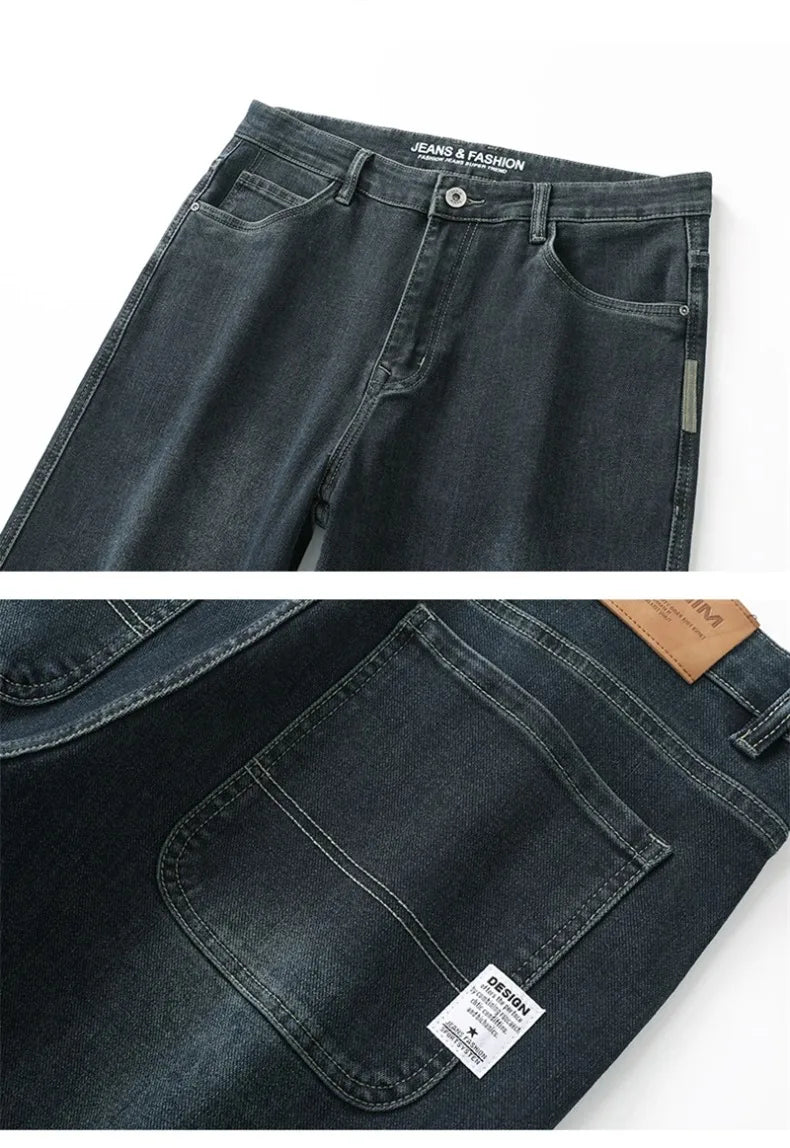 Herren Loose Straight Weites Bein Business Casual Bequem Vielseitig Frühling Herbst Elegant Zeitlos Fashion – Premium Wide Leg Business Casual Straight Jeans | Herren Denim Business Premium Mode