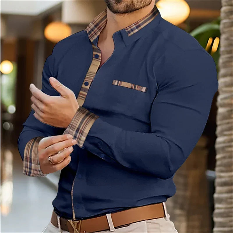 Chemise Homme Business Col Revers Bureau Casual Outdoor Street Douce Confortable Grande Taille XS-6XL Tendance Élégante – Chemise Premium Polyvalente | Mode Homme Business Premium