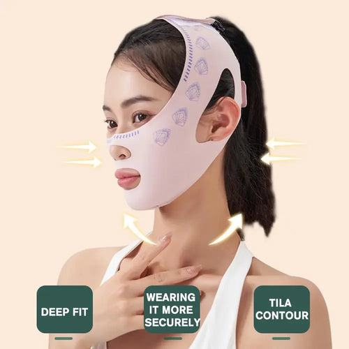 Bandage Lifting Visage V-Line – Masque Affinant Menton & Joues Anti-Rides | Soin Nuit Sculptant