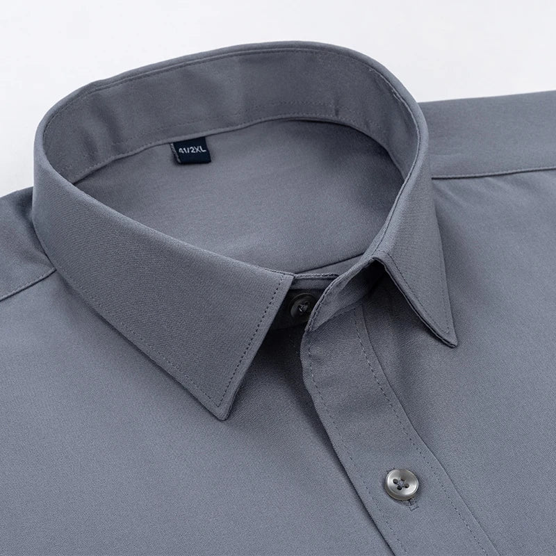 Chemise Homme Slim Fit Couleur Unie – Business Casual Classique Manches Longues Légère | Mode Homme Premium