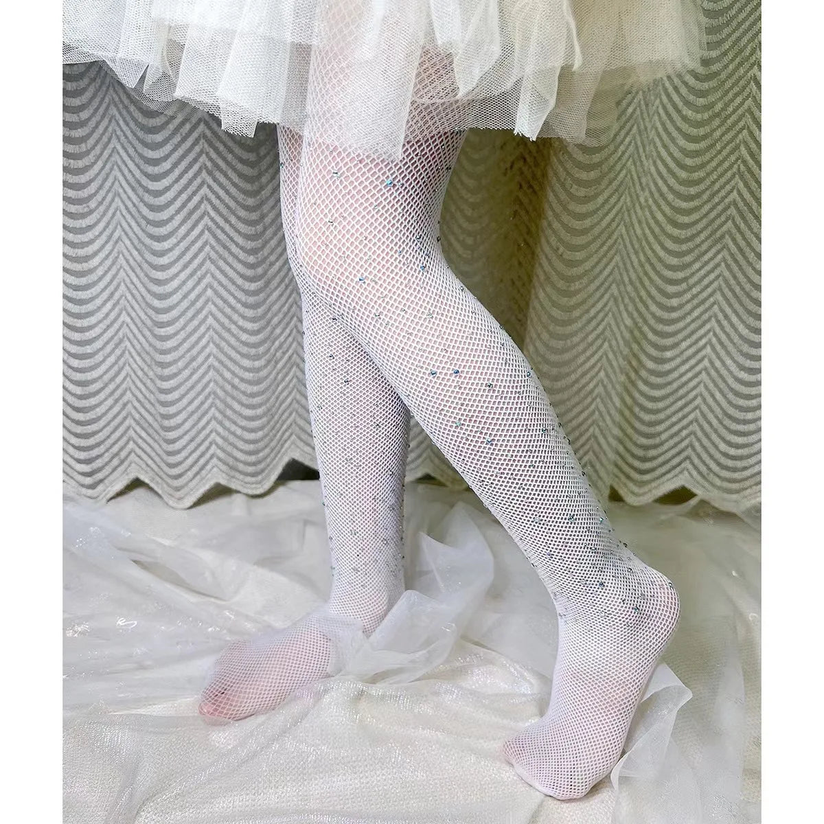 Strass-Netzstrumpfhose für Mädchen – Elastische Netzstrümpfe für Kinder, Damenmode, Trend