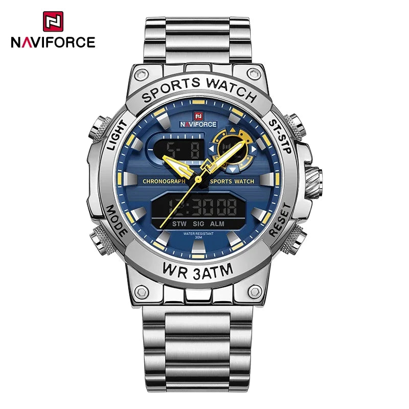 Montre Homme Militaire NAVIFORCE Double Affichage Quartz – Sport Étanche Grand Cadran