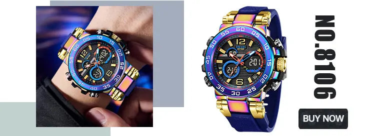 Montre Homme Digital Rectangle 8116 Double Fuseau – Sport Étanche 50M Électronique 2025