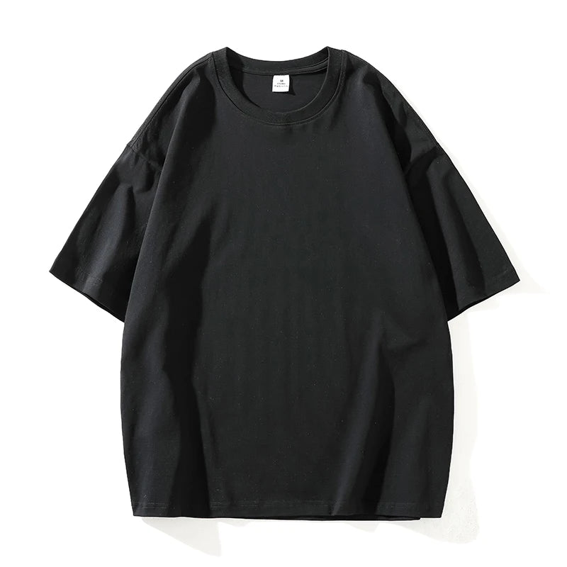 T-Shirt Homme Oversize Couleur Unie Coton Hip Hop Manches Courtes Casual Streetwear Fashion Été Tendance Confortable – Tee Shirt Premium Urban | Mode Homme Streetwear Premium