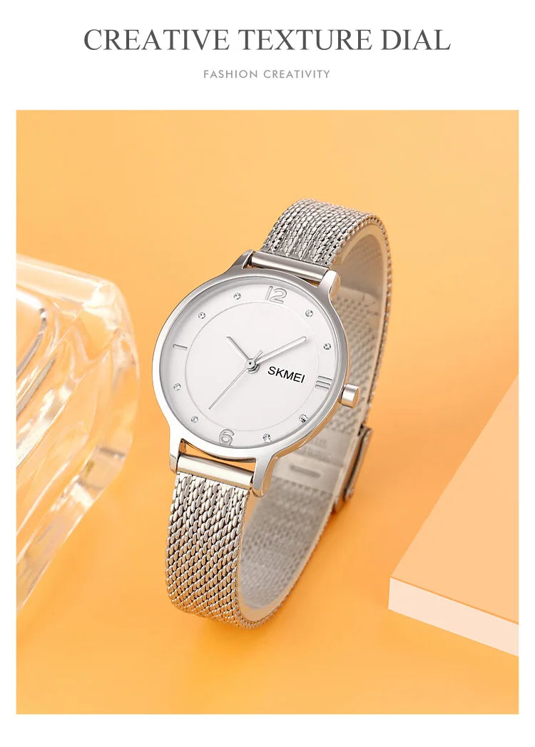 Montre Femme SKMEI 1874 Quartz Japonais Bracelet Acier Inoxydable – Fashion Luxe Élégante