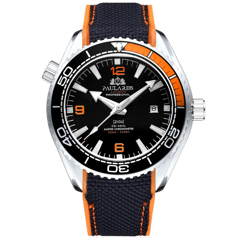 Montre Homme Automatique Mécanique Luxe – Bracelet Caoutchouc Lumineux Étanche Calendrier