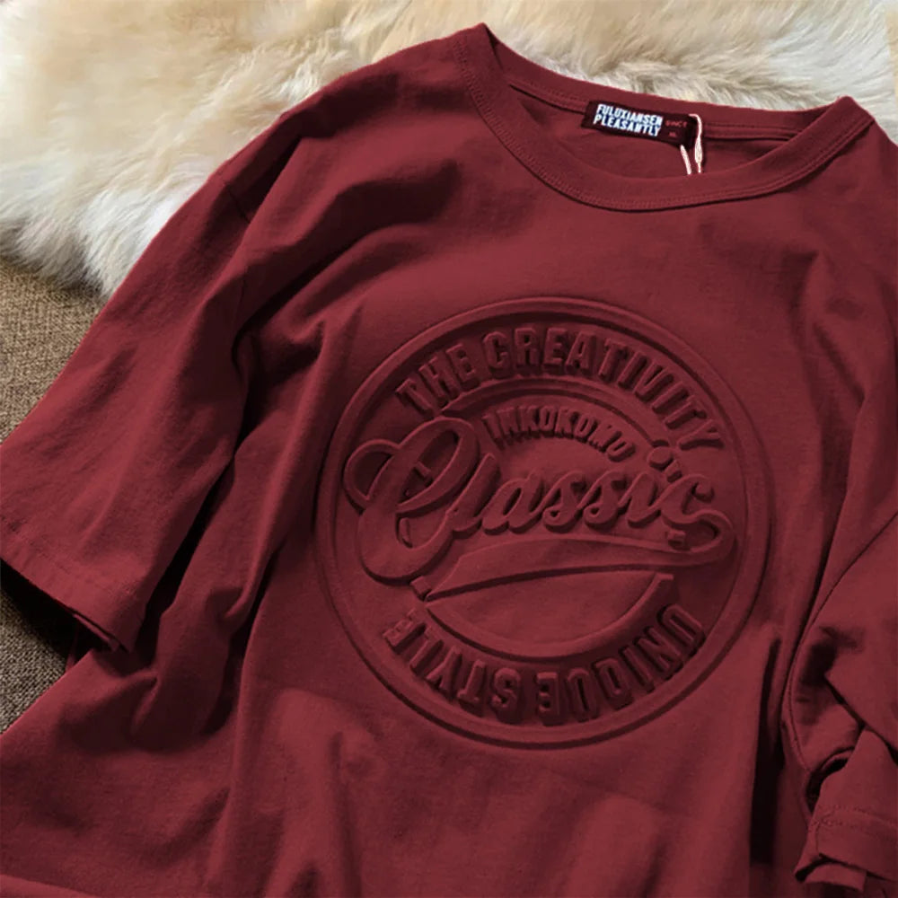 Unisex-T-Shirt Vintage 3D-Druck Stahlsiegel Paar Loose Kurzarm Casual Bequem Trendig Authentisch – Premium Vintage T-Shirt 3D-Druck Stahlsiegel Paar Loose | Unisex Vintage Paar Premium Mode