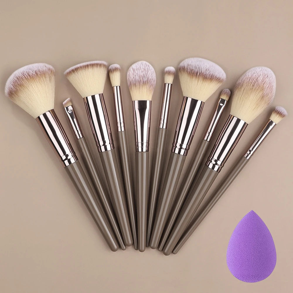 Set Pinceaux Maquillage Fluffy 3 à 20 Pcs – Poudre Libre, Fards & Blush | Brosse Fond de Teint Femme
