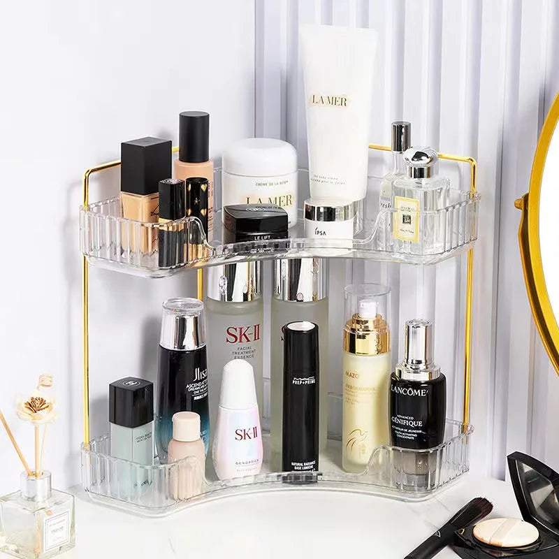 Étagère d’Angle Organisateur Salle de Bain – Rangement Maquillage, Skincare & Cuisine | Support Cosmétiques Bureau