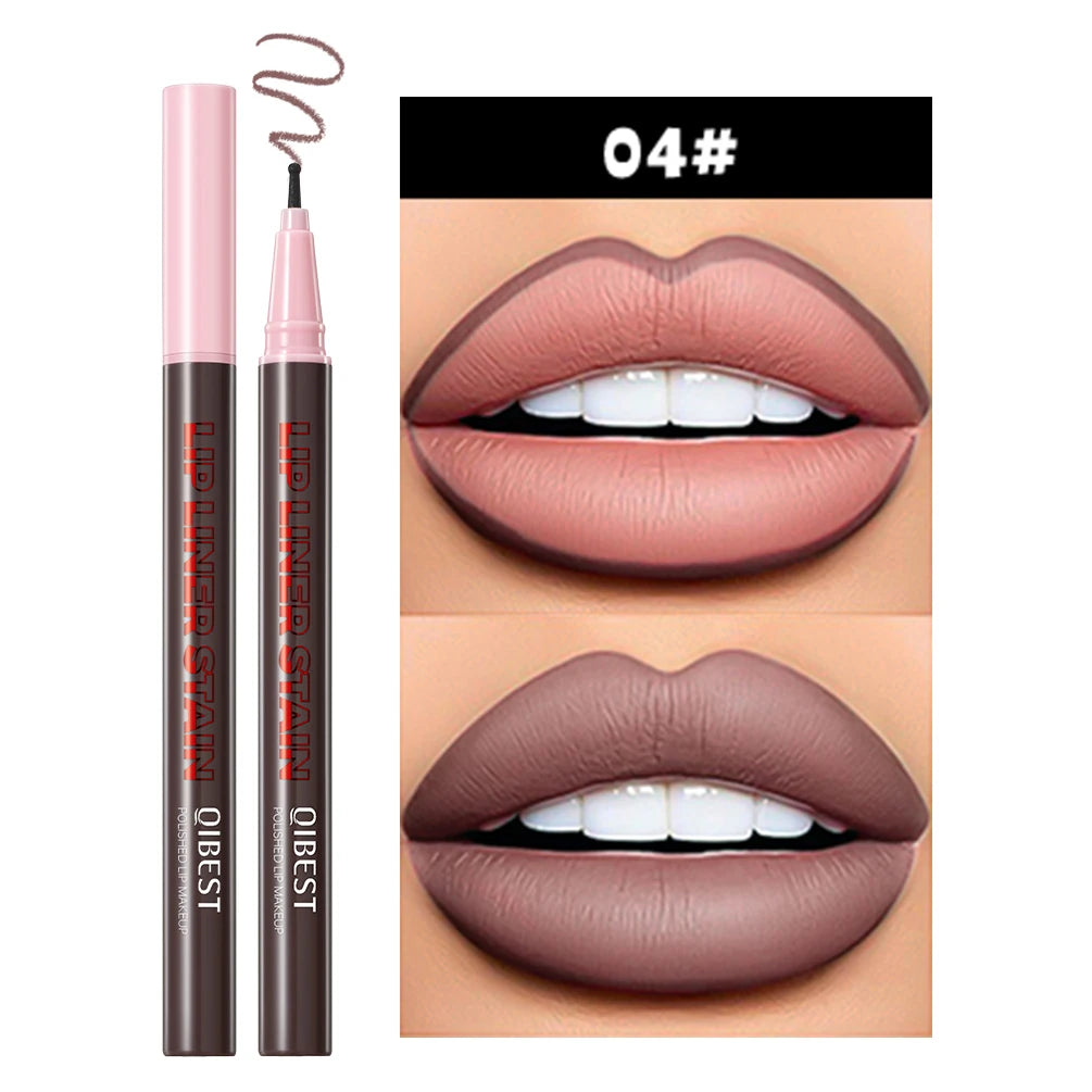Lip Liner Liquide Mat Waterproof – Applicateur Sponge Tip Teinture | Contour Lèvres Longue Tenue