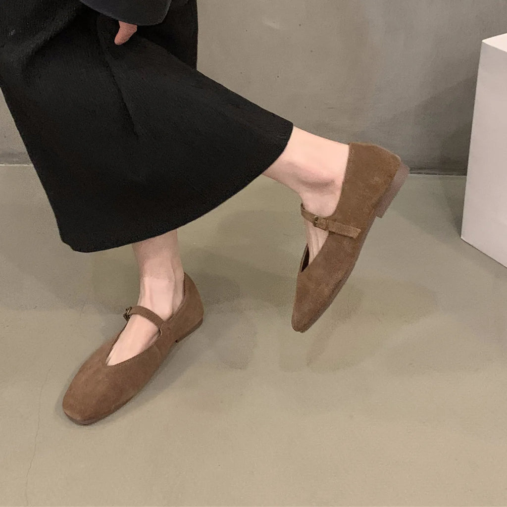 Bailamos Ballerines Cuir Bout Rond Slip-on Femme 2024 – Dress Élégant Casual Printemps