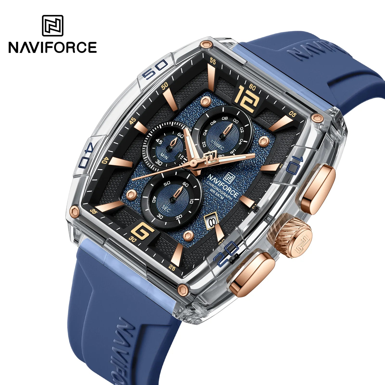 Herrenuhr NAVIFORCE 2025 Militär Sport Quarz – Wasserdicht 50M Silikon Datum Hohe Qualität