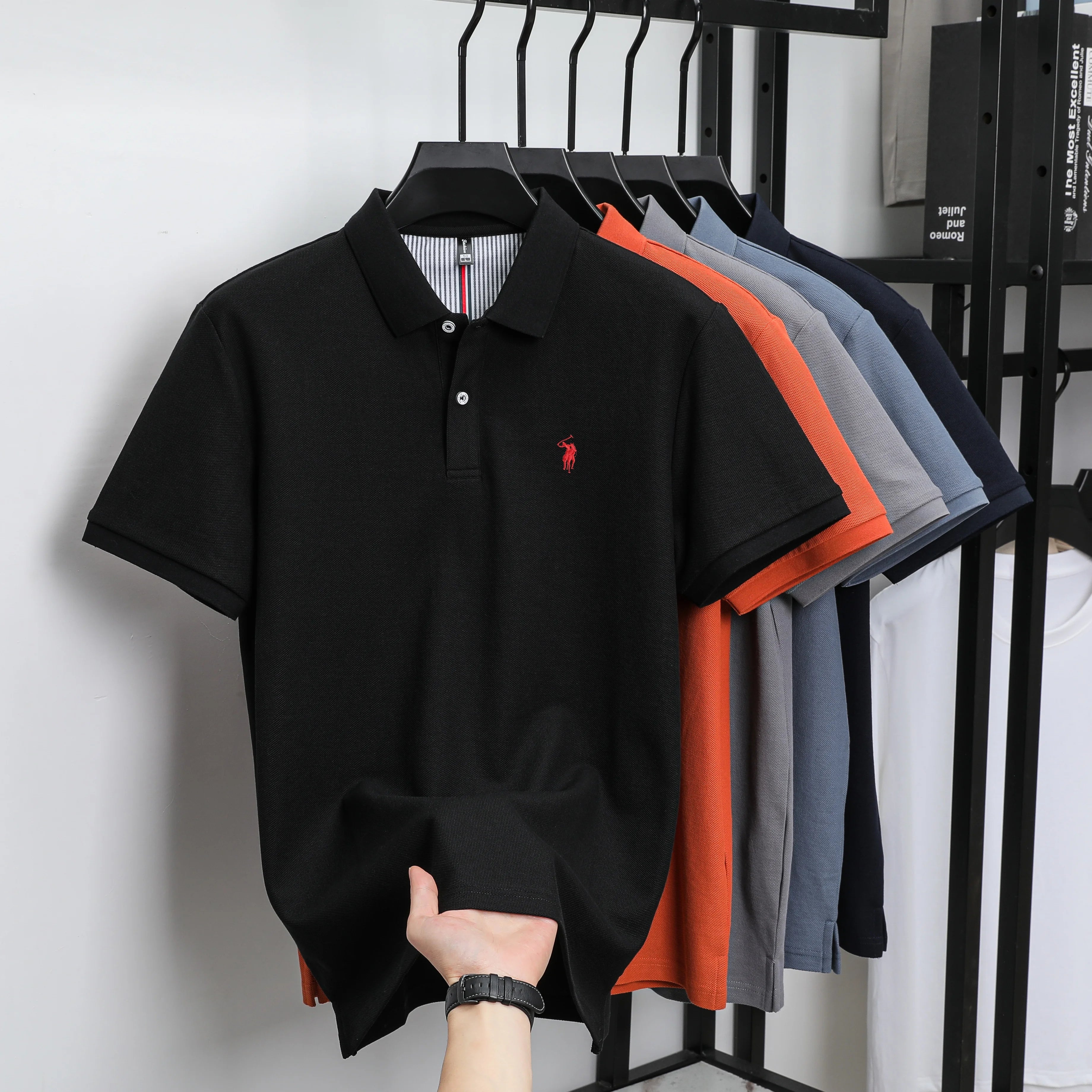 Polo Golf Coton 100% Brodé Homme – Qualité Premium Designer Personnalisé Été