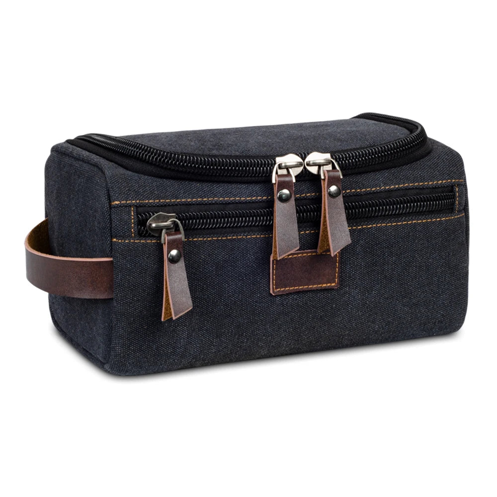 Dopp Kit Homme Voyage Canvas avec Crochet – Trousse Toilette Personnalisable | Salle de Bain
