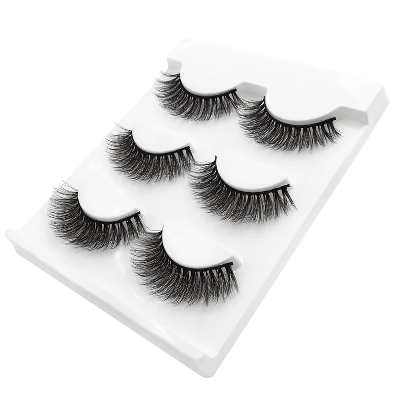 Lot 3 Paires Faux Cils 3D Vison SHIDISHANGPIN – 27 Styles Fluffy Wispy Épais | Cils Faux Faits Main Maquillage Yeux