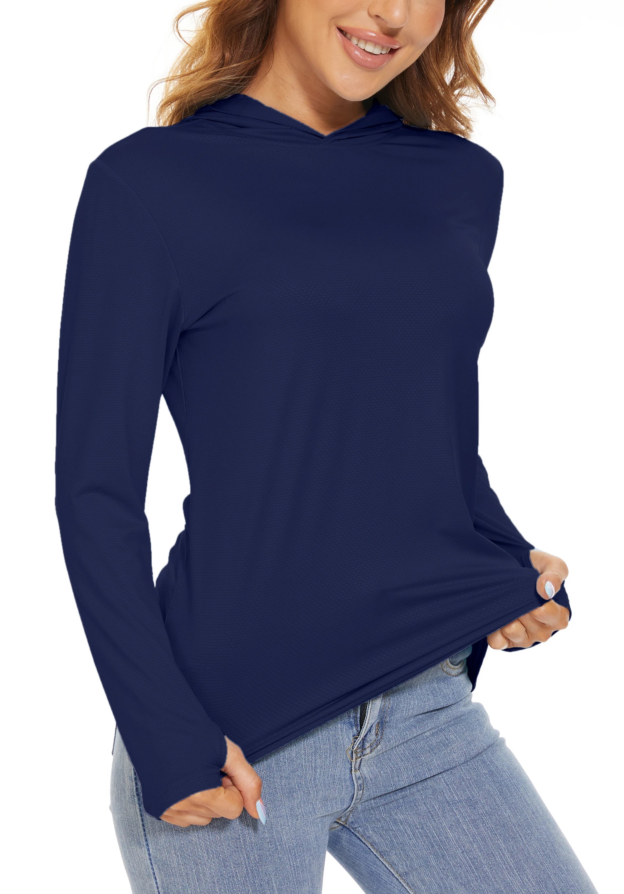 Anti-UV UPF 50+ Kapuzen-Langarmshirt für Damen – Angeln, Wandern & Outdoor-Sport | TACVASEN