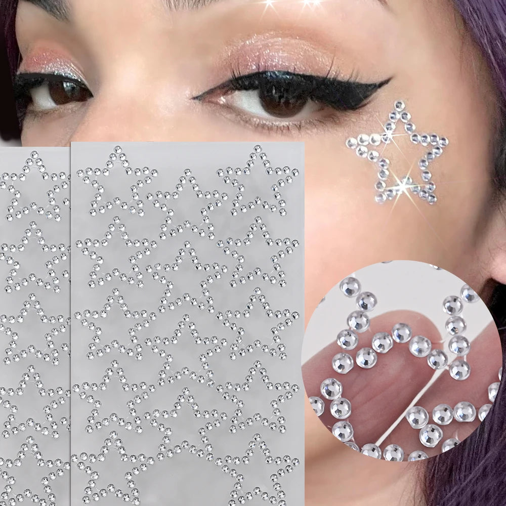 900 Strass Perle Visage 3/4/5mm – Stickers Autoadhésifs Waterproof | Bijoux Maquillage Mariage & Fête