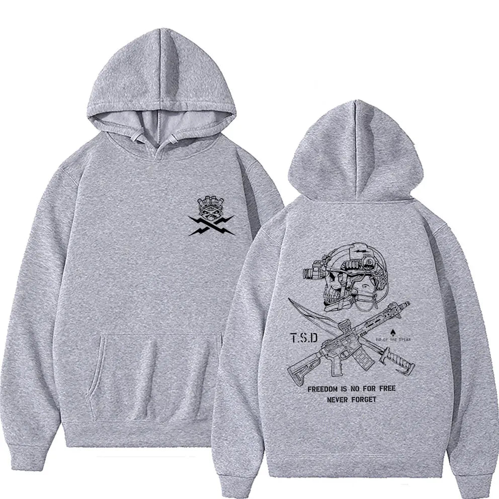 Hoodie Oversize Squelette Sparta Tactical Imprimé – Pullover Streetwear Casual Unisexe | Mode Homme & Femme Premium