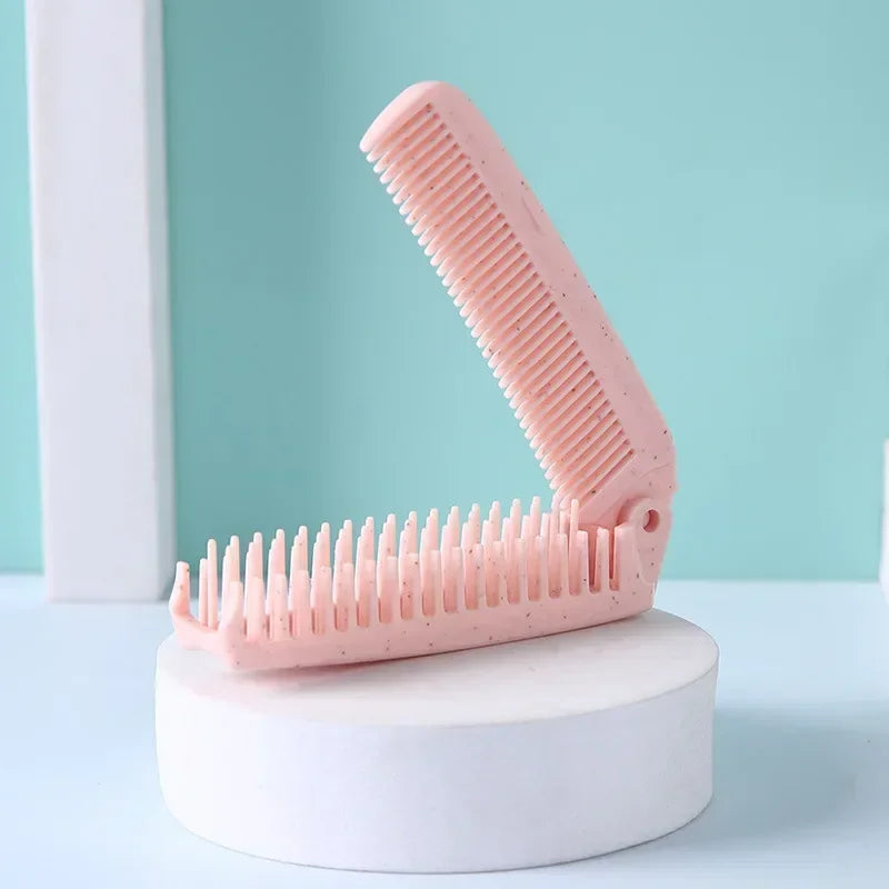Peigne Brosse Pliable Anti-Statique Voyage – Paille de Blé Éco-Responsable | Coiffage Facile & Compact | Accessoire Cheveux