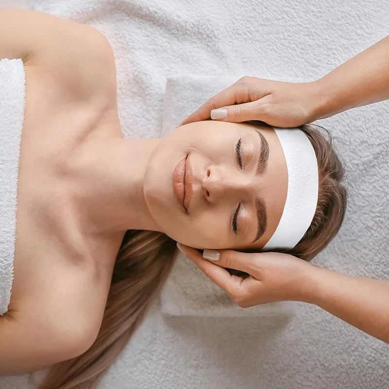 Bandeaux Jetables SPA Skincare Non-Tissés – Lot 10/50/100 pcs | Blancs Ultra-Doux | Soin Visage & Institut de Beauté