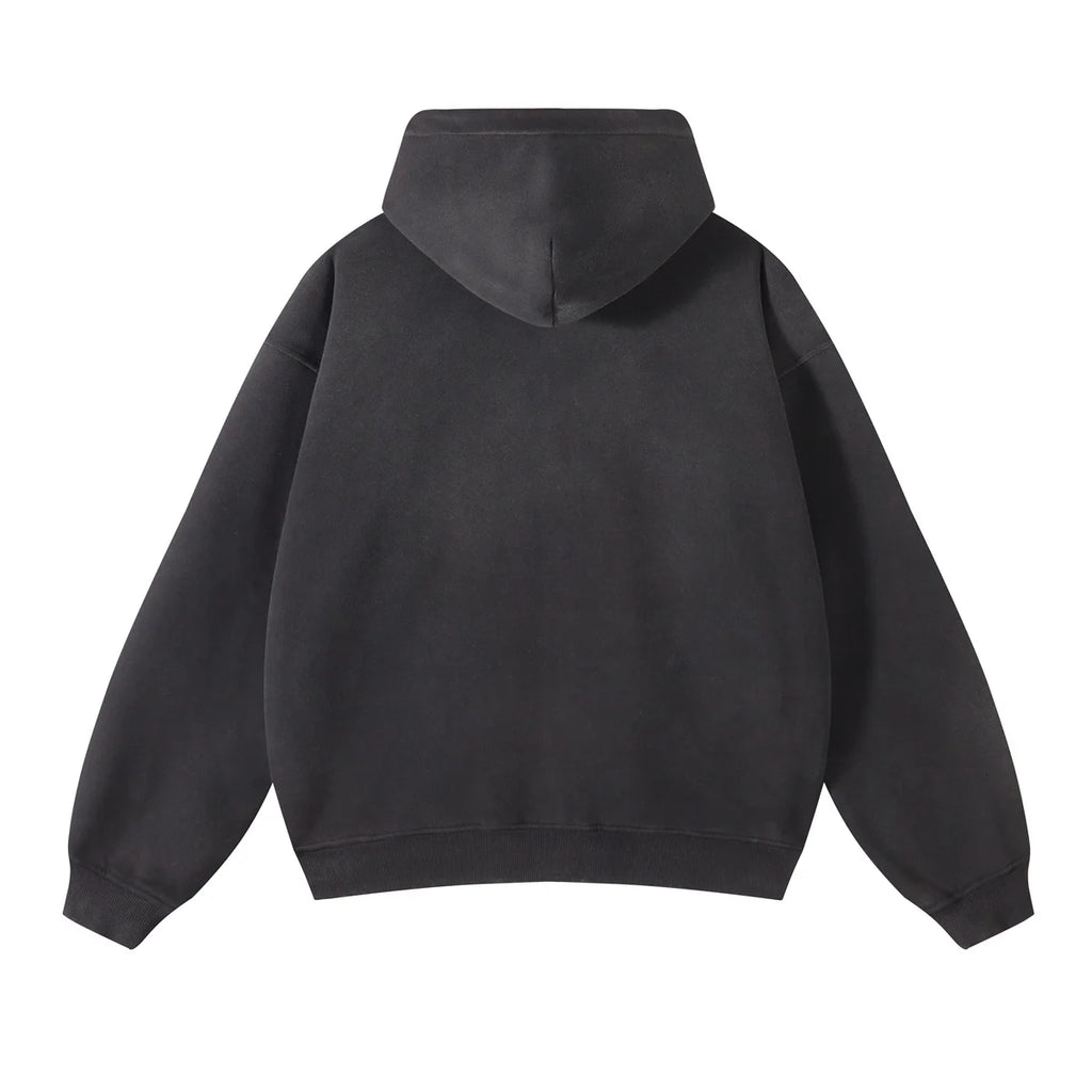 Hoodie Homme Oversize Zip Tie Dye Dégradé – Sweat Cardigan Peluche Loose Grande Taille Hiver | Mode Homme Premium