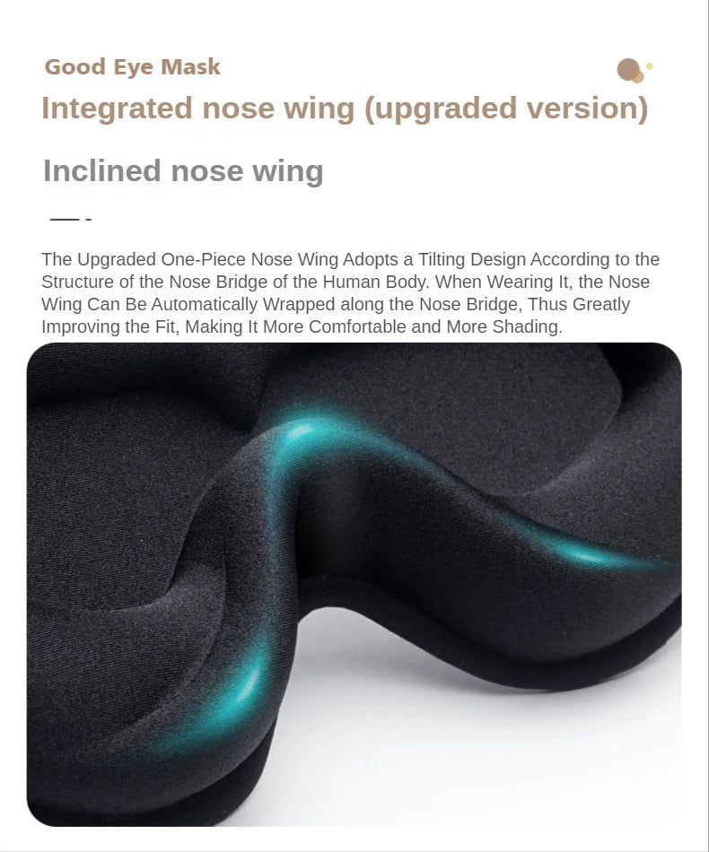 Masque de Sommeil 3D Mousse Mémoire - Occultant Total & Confort Premium