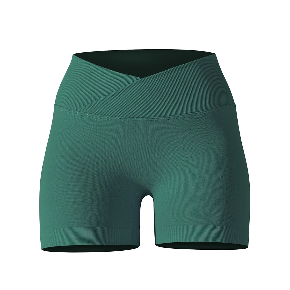 Short Yoga Femme Taille Haute Croisée Gainant Fessier Gym Running Fitness – Short Sport Sculptant Élastique | Mode Athleisure