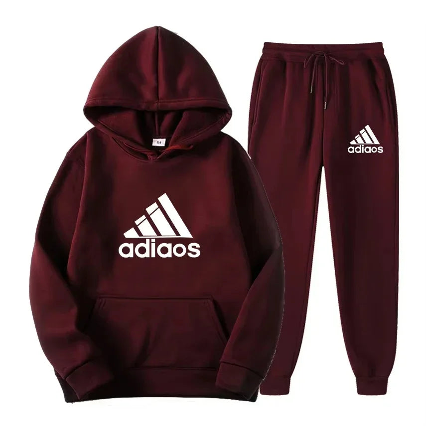 Ensemble Sport 2 Pièces Unisexe Automne Hiver – Sweat Capuche + Jogging Chaud Confortable Fitness Loisir | Mode Sportswear