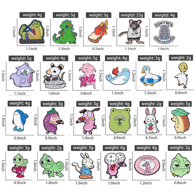 Pin's Émail Animaux Cartoon – Pingouin, Grenouille, Lapin & Chat | Broche Métal Badge Lapel | Bijou Cadeau Tendance