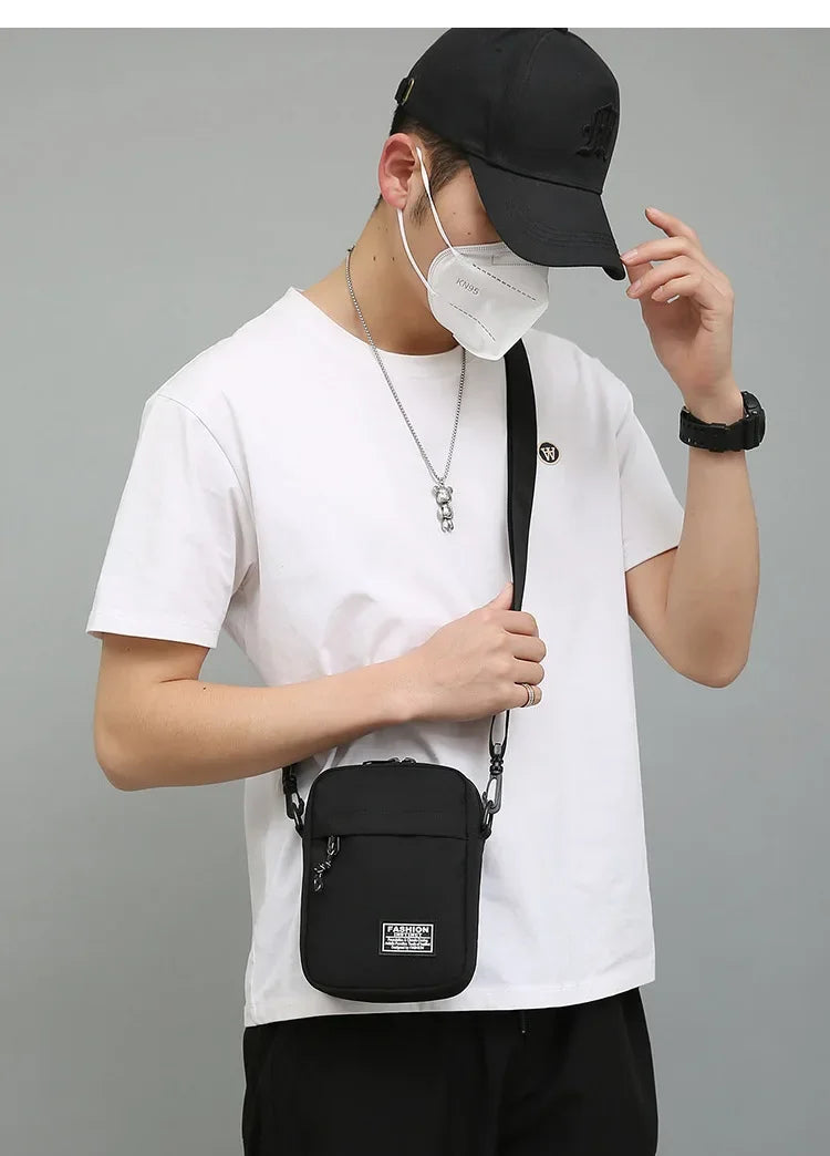 Petit Sac Carré Oxford Unisexe – Sacoche Bandoulière Crossbody Casual Homme Femme