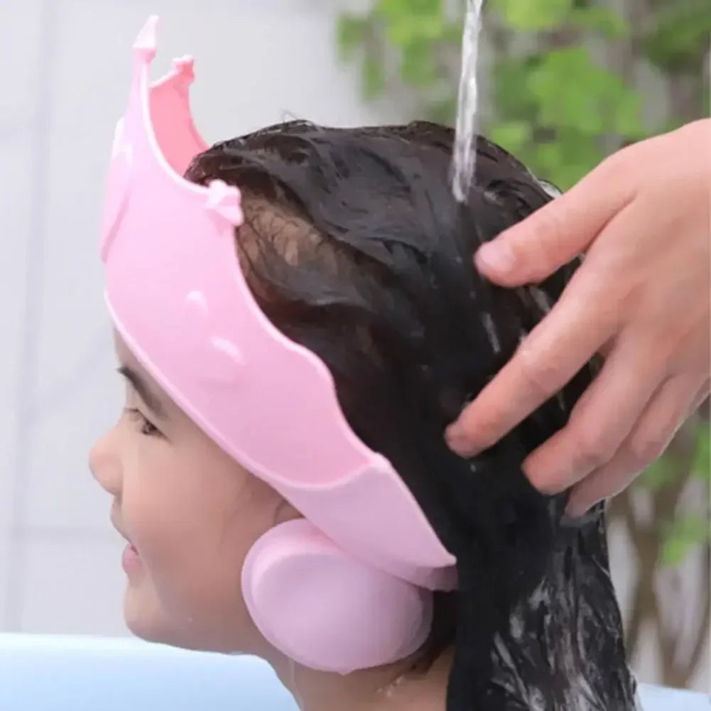 Chapeau de Douche Bébé Enfant – Visière Shampoing Ajustable Protection Oreilles Tête Douce
