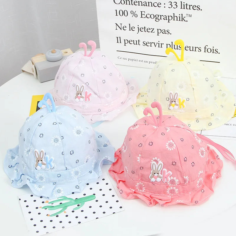 Bob Bébé Anti-UV Cartoon – Chapeau de Plage Été Garçon Fille 0-8 Mois Protection Soleil