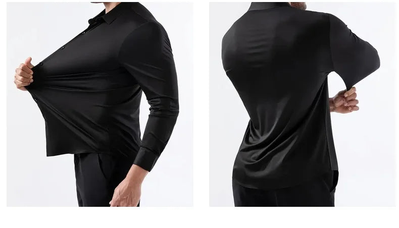 Chemise Habillée Homme Ultra-Stretch Manches Longues Anti-Froissé Douce Blanche Business Formel Élégante Confortable Intemporelle – Chemise Business Premium Ultra-Stretch Anti-Froissé Manches Longues Blanche | Mode Homme Business Formel Premium