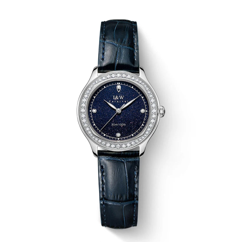 Montre Femme Luxe IW Diamants Verre Saphir Cuir Lumineux Étanche – Fabrication Suisse Quartz 2025