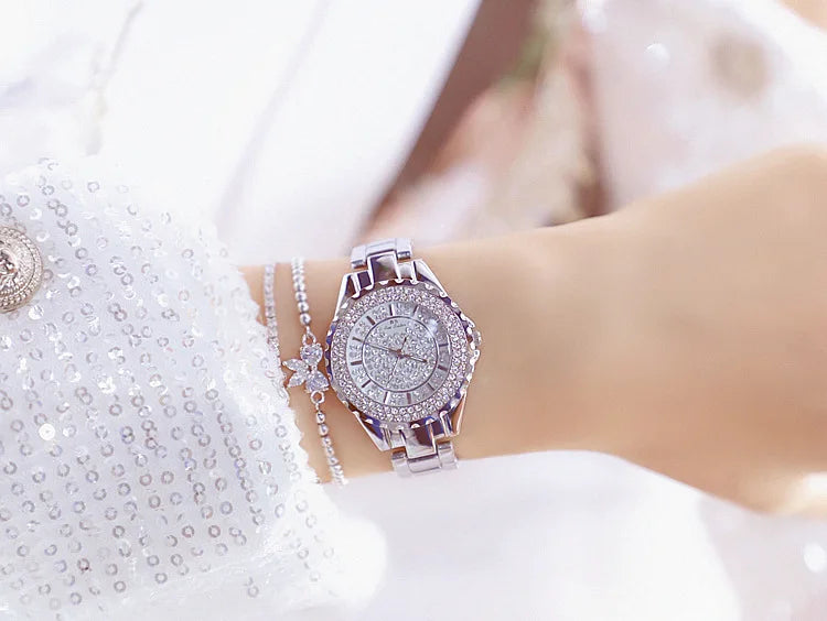 Montre Femme Or Bracelet Dress Luxe 2025 – Acier Complet Élégante Fashion Top Brand