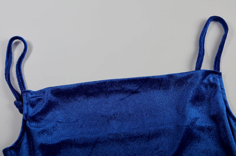Robe Maxi Velours Sans Manches Fente Sexy - Style Y2K Élégant Soirée & Streetwear Femme