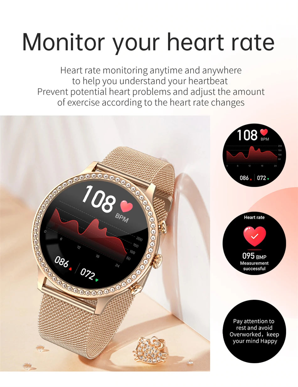 Montre Connectée Femme LIGE 2026 – Appels Bluetooth, Cadran Personnalisable & Suivi Cardio | Étanche Sport & Fitness | Cadeau Femme