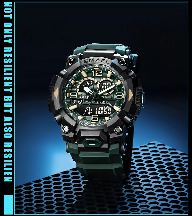 Montre Homme SMAEL 8099 Militaire Digital Sport – Étanche 50M LED Chronographe Antichoc