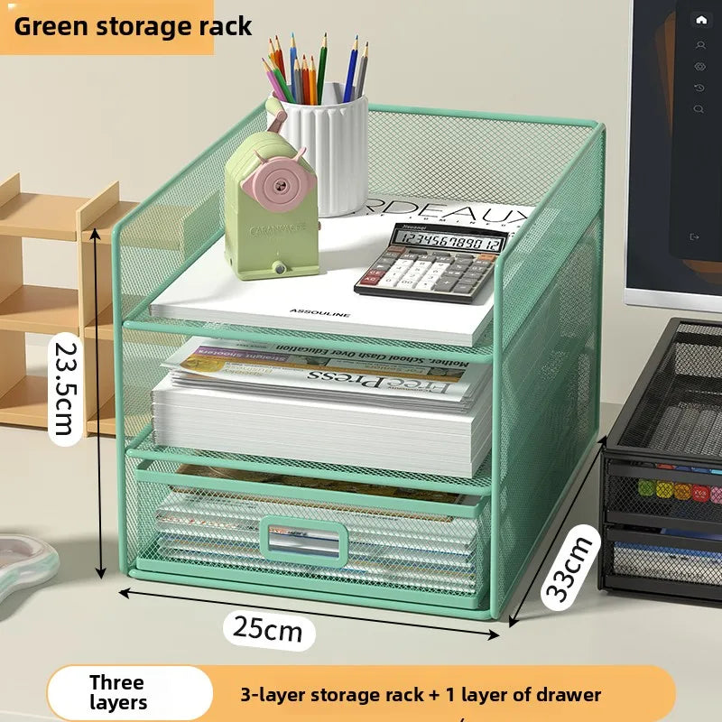Rack Courrier 4 Niveaux Trieur Papier – Organisateur Bureau Dossiers Lettres Empilable