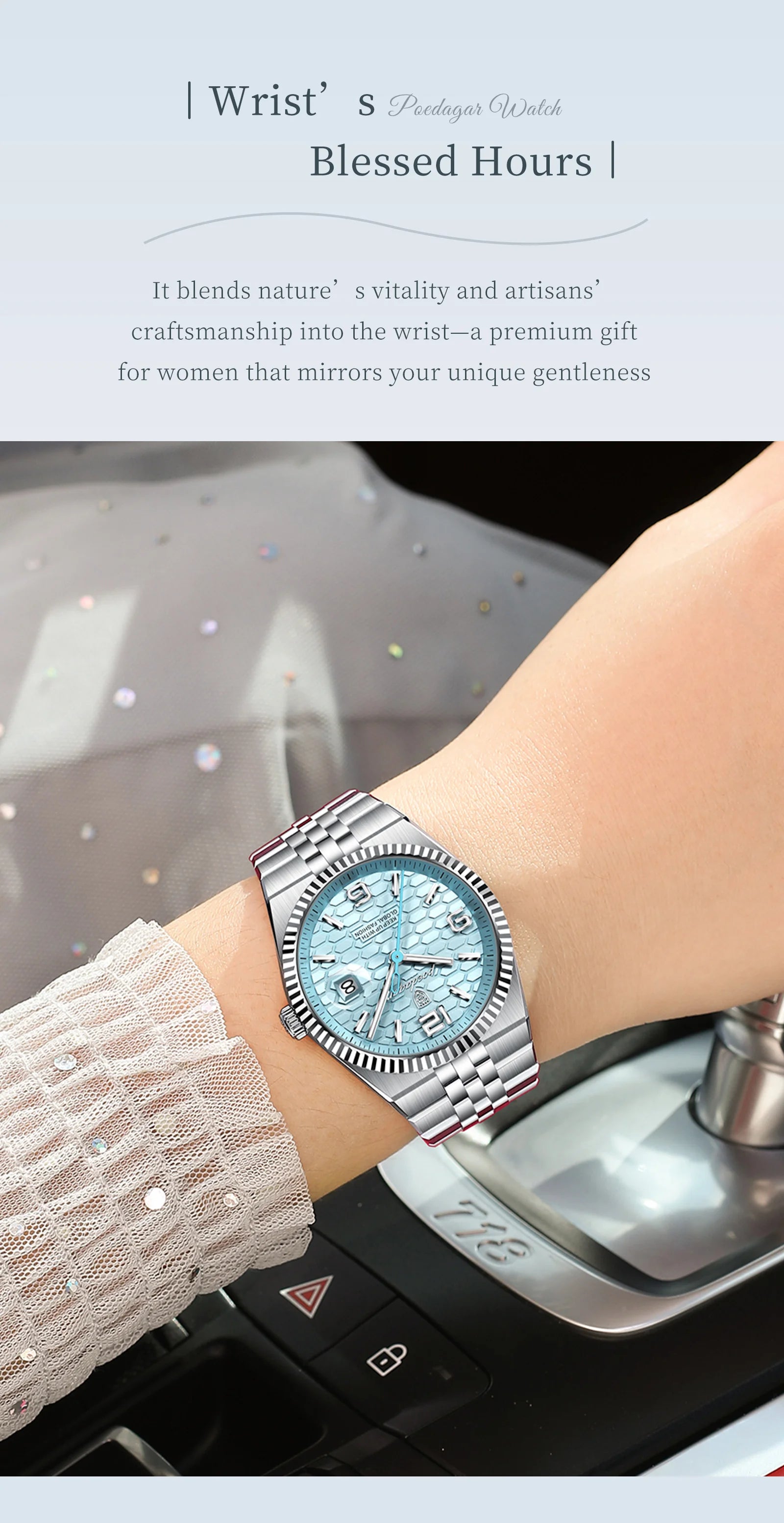Montre Femme POEDAGAR Élégante Luxe Quartz – Lumineuse Étanche Date + Boîte Cadeau